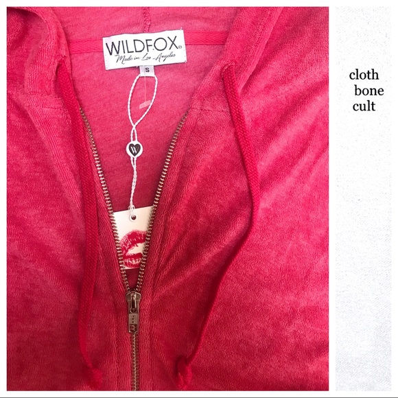 ✨NWT✨WILDFOX 💋🦊 Terry ZIP HOODIE - Picture 6 of 7